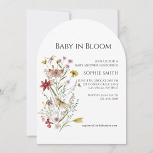 Grappige botanische Baby in bloei uitnodiging