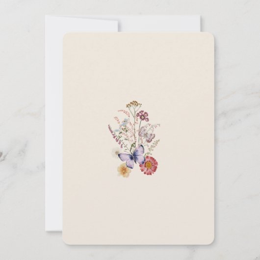 Grappige botanische Baby in bloei uitnodiging (Achterkant)