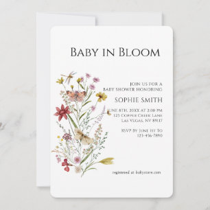 Grappige botanische Baby in bloei uitnodiging