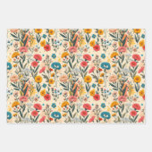 Grappige botanische bloei 3 inpakpapier vel (Voorkant 3)