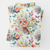 Grappige botanische bloei 3 inpakpapier vel (In situ)