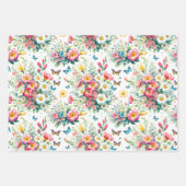 Grappige botanische bloei 3 inpakpapier vel (Voorkant)