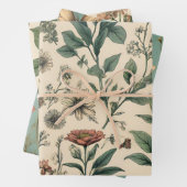 Grappige  botanische bloemenschetsen inpakpapier vel (In situ)