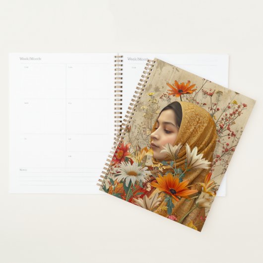 Grappige botanische illustratie Lady en bloemen Planner (Display)