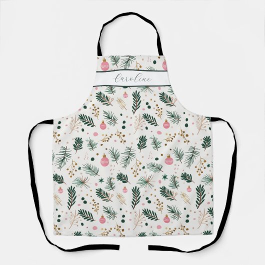 Grappige botanische kerst schort (Voorkant)