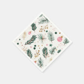 Grappige botanische kerstpapier servet (Hoek)