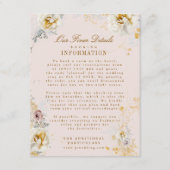 Grappige botanische krans bruiloft Boho Details Informatiekaartje (Voorkant)