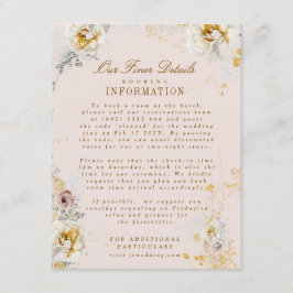 Grappige botanische krans bruiloft Boho Details Informatiekaartje