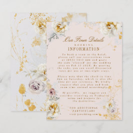 Grappige botanische krans bruiloft Boho Details Informatiekaartje