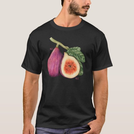 Grappige  botanische vijgen t-shirt (Voorkant)