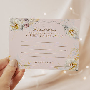 Grappige botanische woorden van advies baby shower informatiekaartje