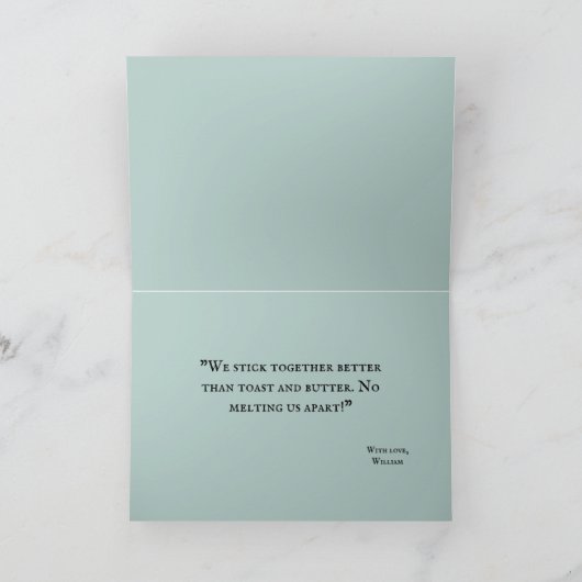 Grappige boter halve Valentijnsdag Kaart (Binnen)