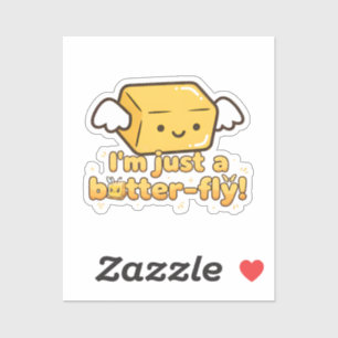 Grappige Boter Vlieg Punt Schattig Voedsel Humor K Sticker