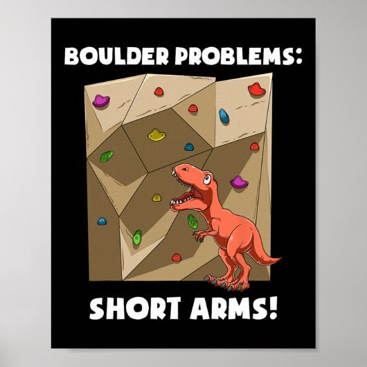 Grappige Boulderen En Klimmen T-rex Poster (Voorkant)