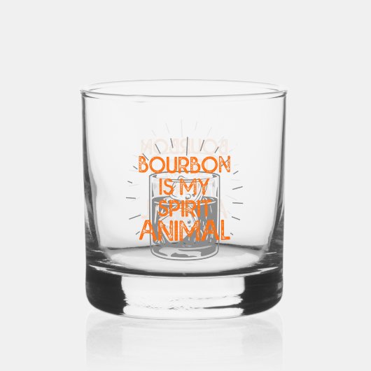 Grappige bourbon geest dier woord art whisky glas (Voorkant)