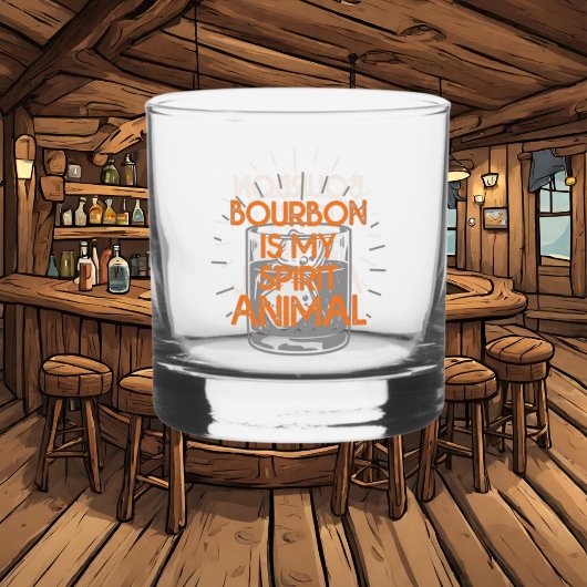 Grappige bourbon geest dier woord art whisky glas