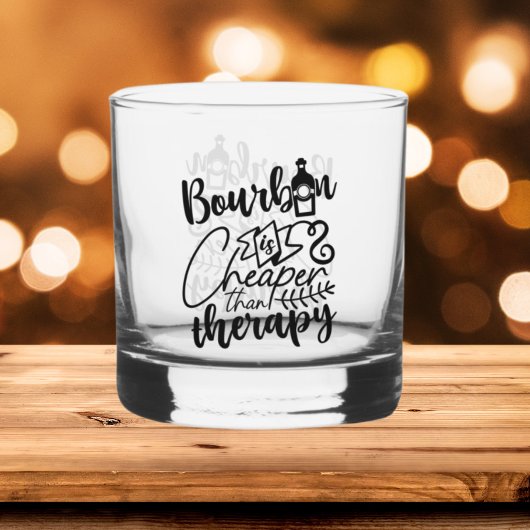 Grappige Bourbon goedkopere therapie word art Whisky Glas