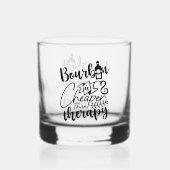 Grappige Bourbon goedkopere therapie word art Whisky Glas (Voorkant)