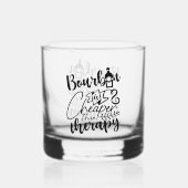 Grappige Bourbon goedkopere therapie word art Whisky Glas (Achterkant)
