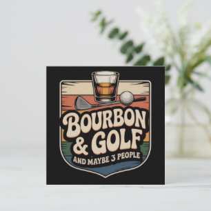 Grappige Bourbon Golf Golfer Vader Cadeau Vintage Kaart