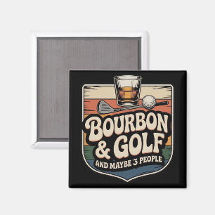 Grappige Bourbon Golf Golfer Vader Cadeau Vintage Magneet