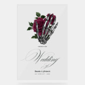 Grappige Bourgondische Floral Gothic bruiloft eleg Acryl Bord (Voorkant)