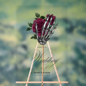 Grappige Bourgondische Floral Gothic bruiloft eleg Acryl Bord (Neutraal)