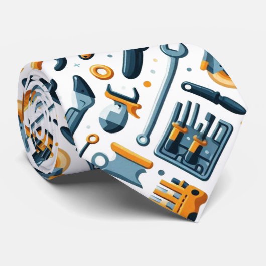 Grappige bouwgereedschappen stropdas (Opgerold)