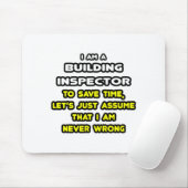 Grappige bouwinspecteur T-shirts en geschenken Muismat (Met muis)