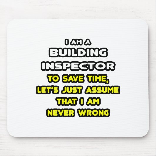 Grappige bouwinspecteur T-shirts en geschenken Muismat (Voorkant)