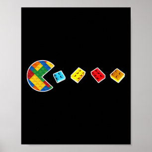 Grappige Bouwstenen Gamer Meester Bouwer Baksteen Poster