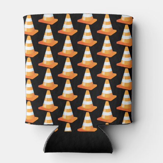 Grappige bouwwerf veiligheid kegel eigen naam blikjeskoeler (Achterkant)