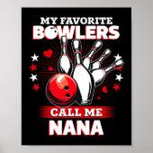 Grappige bowler Mijn favoriete bowler noemt me N Poster (Voorkant)
