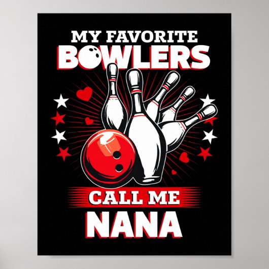 Grappige bowler Mijn favoriete bowler noemt me N Poster (Voorkant)