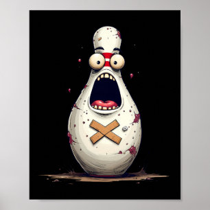 Grappige Bowlers Bang Bowling Pin Graphic Voor Man Poster