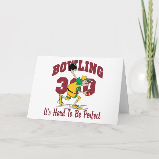 Grappige bowling 300 feestdagen kaart (Voorkant)