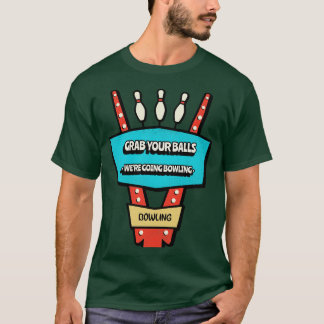 Grappige Bowling Alley Retro Sign Graphic Novelty T-shirt