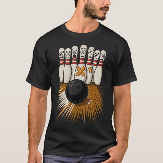 Grappige Bowling Bang Bowling Pins T-shirt (Voorkant)