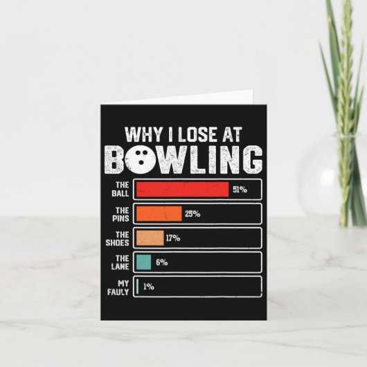 Grappige Bowling Bowler Mannen Vrouwen Kinder Waar Kaart (Voorkant)