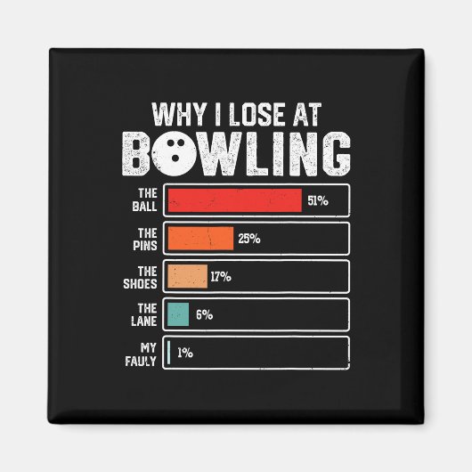 Grappige Bowling Bowler Mannen Vrouwen Kinder Waar Magneet (Voorkant)