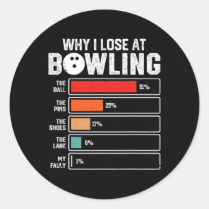 Grappige Bowling Bowler Mannen Vrouwen Kinder Waar Ronde Sticker