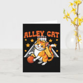 Grappige Bowling Cat Pun Alley Cat Kaart (Gele Bloem)