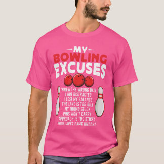 Grappige bowling excuses voor coole bowler sport M T-shirt