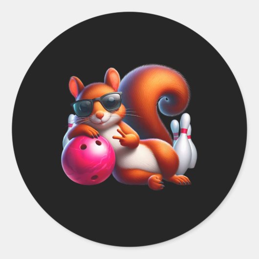 Grappige bowling grafiek voor bowling liefhebbers  ronde sticker (Voorkant)