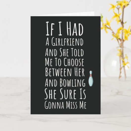 Grappige Bowling Kaarten Voor Hem Mannen Tienerjon (Gele Bloem)