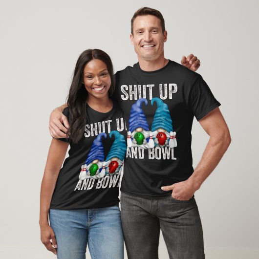 Grappige bowling kabouters bowler kop en kom t-shirt (Unisex)