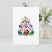 grappige bowling kerstboom licht kerst sport liefd kaart (Staand voorkant)