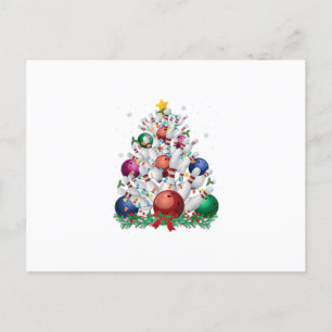 grappige bowling kerstboom licht xmas sport liefde feestdagenkaart