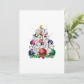 grappige bowling kerstboom licht xmas sport liefde kaart (Staand voorkant)