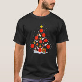 Grappige Bowling Kerstboom Lichten Kerstmis Pyjama T-shirt (Voorkant)